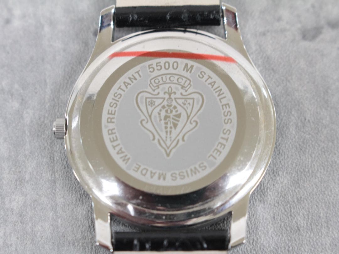 ▲GUCCI/グッチ 腕時計 5500M クォーツ レザーベルト