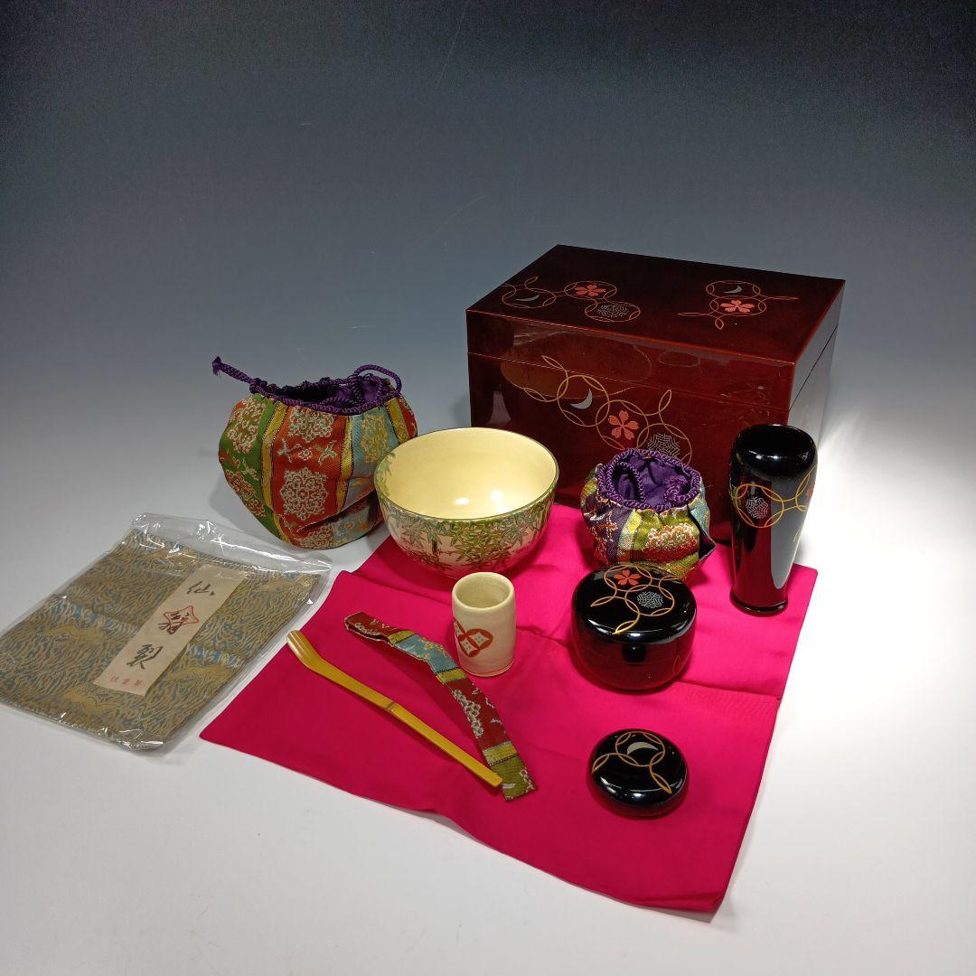 値下げ茶道具　蒔絵茶箱一式