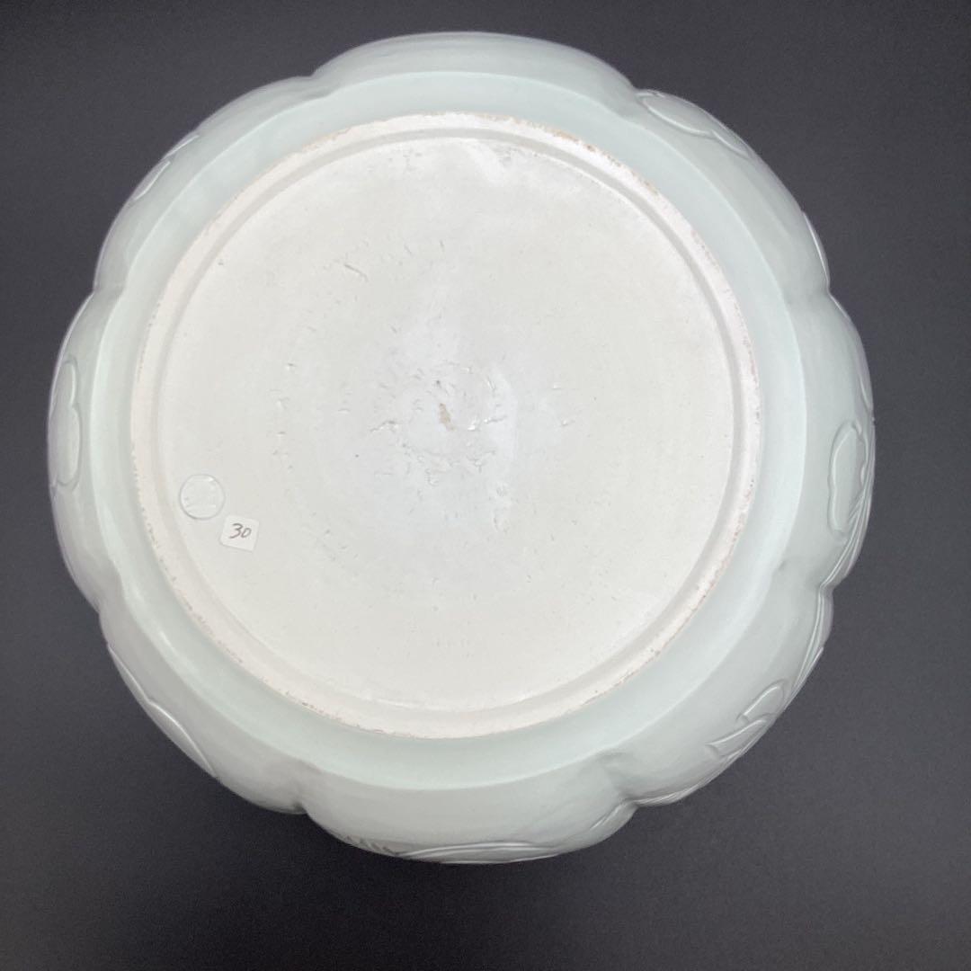 平水指　刻花草文　楽山窯　榊原勇一作　古物　桐箱入