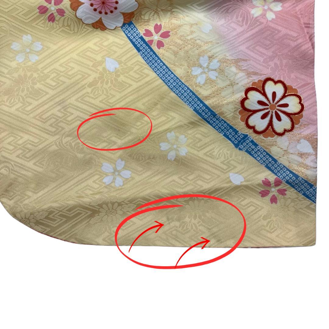 ≪在庫限り≫ 振袖セット 成人式 正絹 古典柄 ピンク 黄 S*164 ●