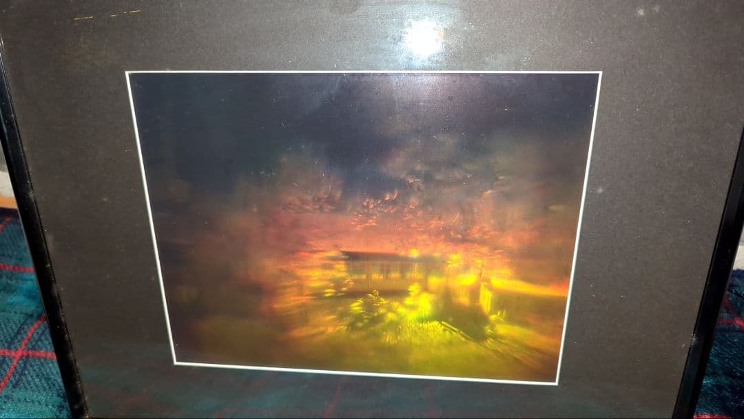 【3Dアート】ガラス製　額入り　古民家　風景