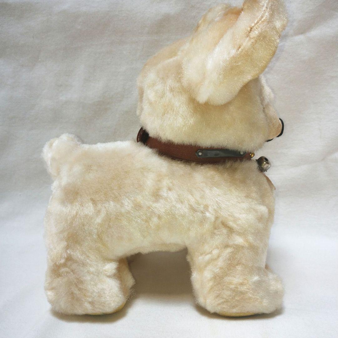 【昭和レトロ】紙タグ付 白い小犬のぬいぐるみ アンティーク　日本製