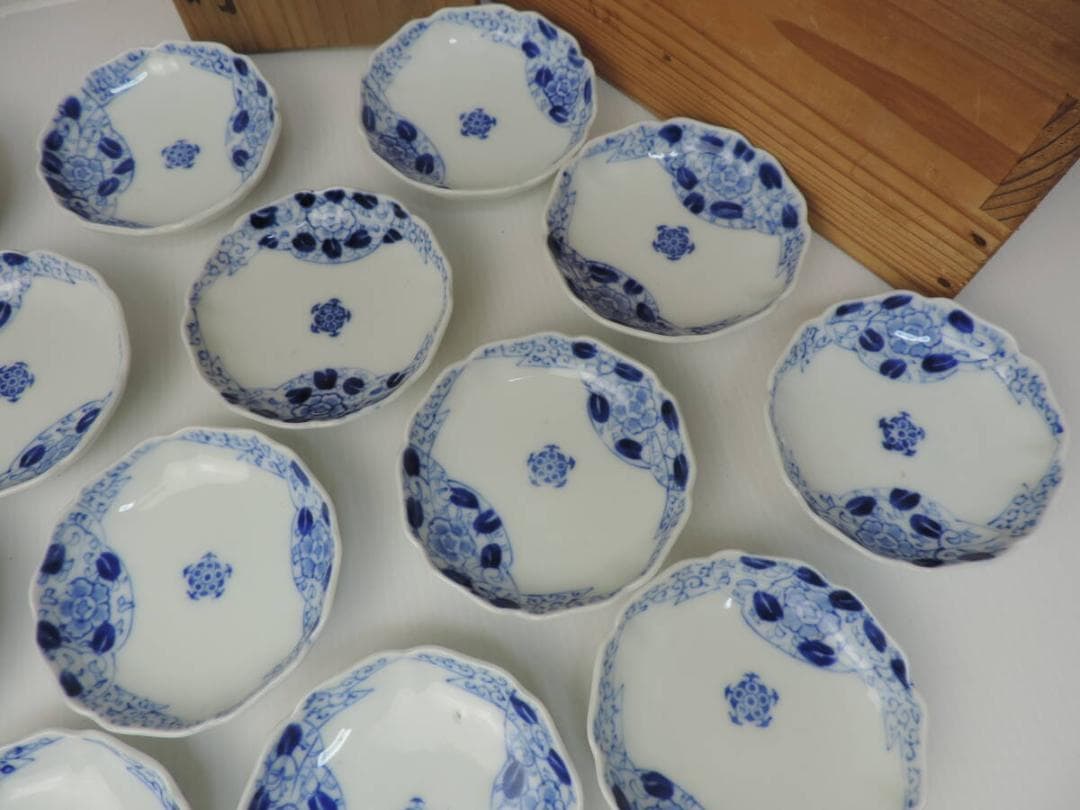 大正伊万里　藍地手塩皿　19枚