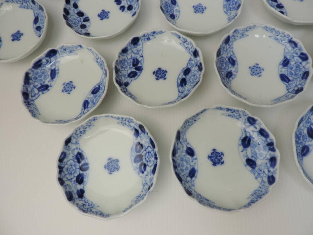 大正伊万里　藍地手塩皿　19枚