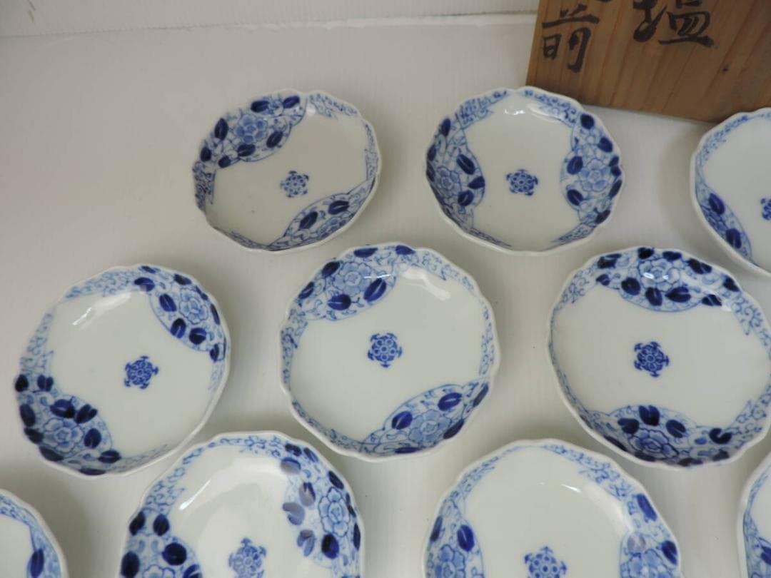 大正伊万里　藍地手塩皿　19枚