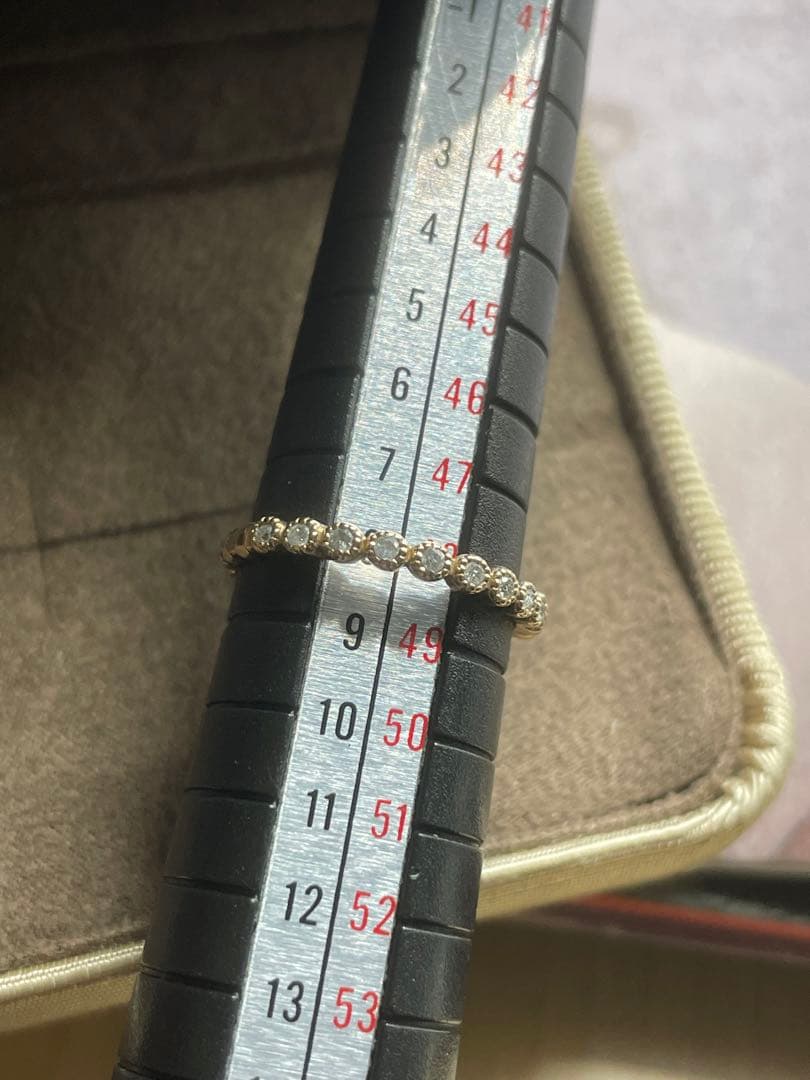 agete K10 0.09ct フリルリング 8号