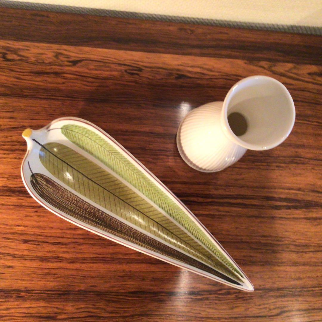 Stig Lindbergh リンドベリ　ファイアンス　リーフ　超美品