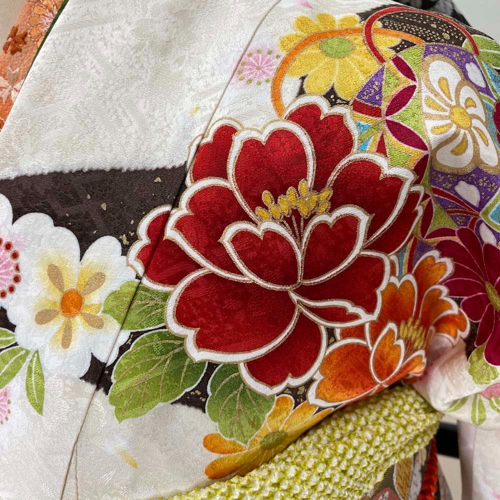 振袖フルセット 白 ピンク 成人式 草履バック付き 帯 小物一式 S-191