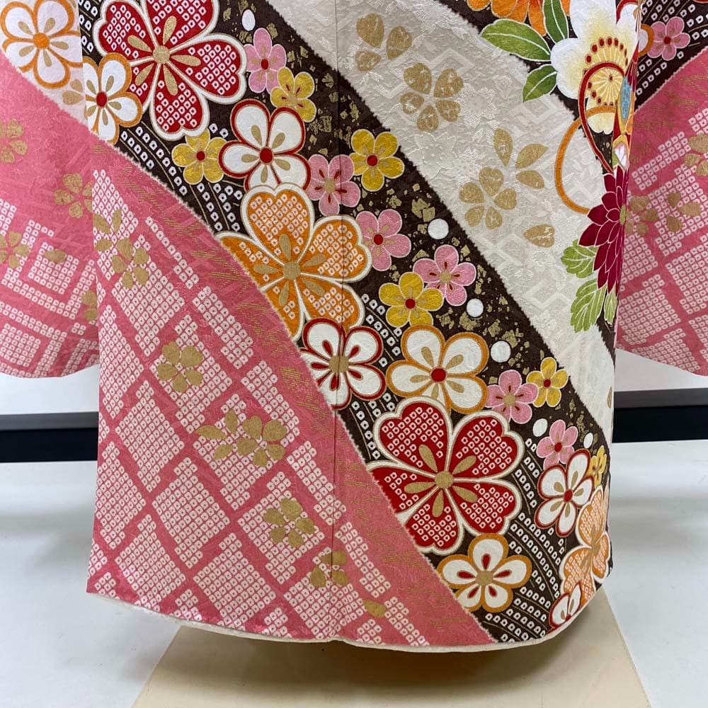 振袖フルセット 白 ピンク 成人式 草履バック付き 帯 小物一式 S-191