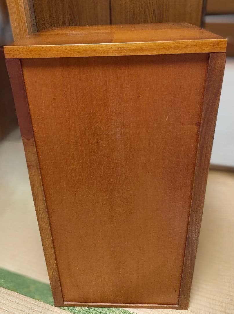 y*3様 ダークブラウン 木製 サイドテーブル 5引き出し