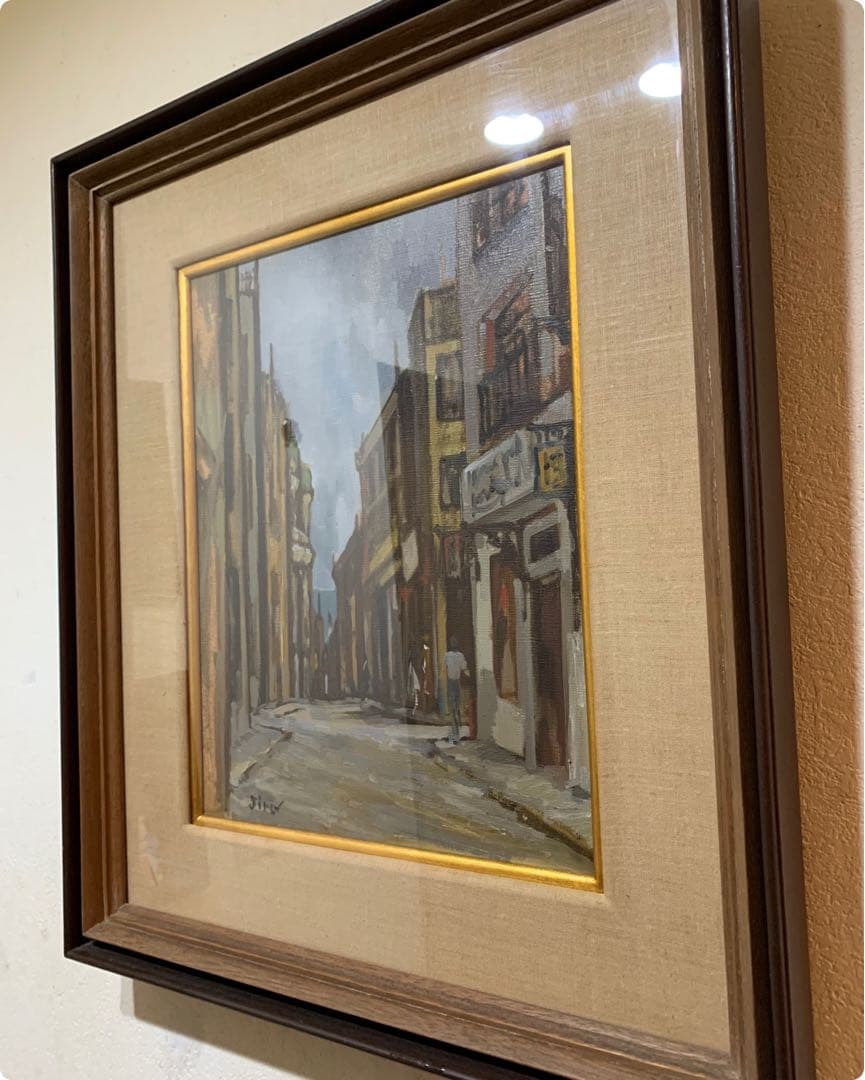 絵画　油彩肉筆画　真作　小林二郎『神戸の夏』F6 1962年作