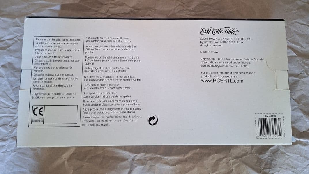 ミニカー ERTL Collectibles 1/18 1957 Chrysler300C