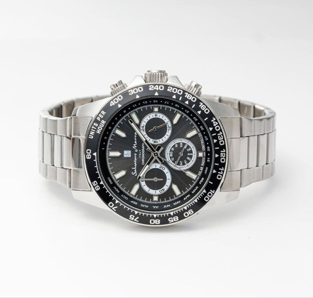 【美品】Salvatore Marra 電波ソーラー時計