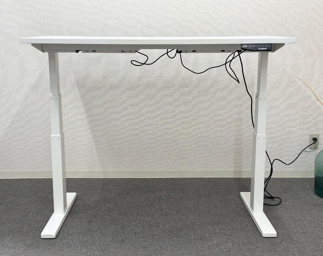FLEXISPOT■電動式昇降デスク　幅140cm　高さ調節　パソコン　ホワイト