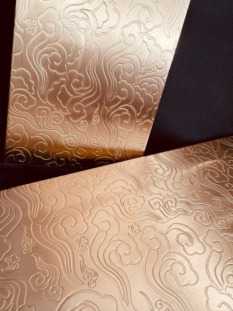 激レア！真鍮製 ハーフユニット天板2枚組 IGT規格 雲柄検:peak