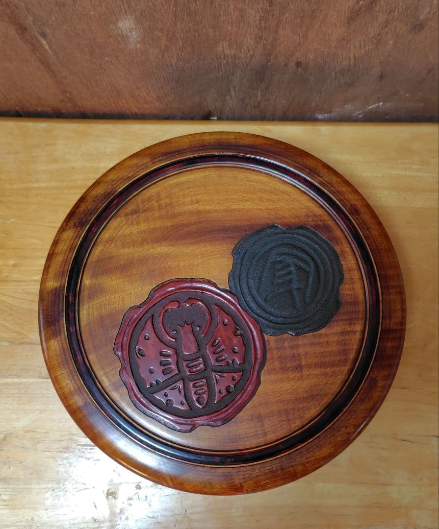 烏城彫 茶櫃（ちゃびつ）岡山県 伝統 漆芸品 使用品 中古