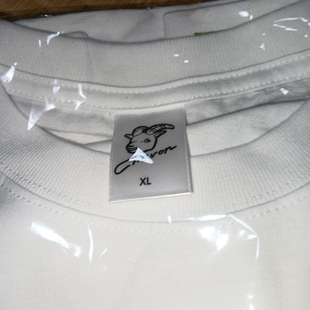 Chevon コラージュアート ロンT/ロングTシャツ 白/XL