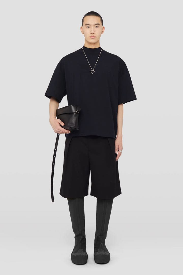 JIL SANDER コットン モックネックTシャツ M インディゴ