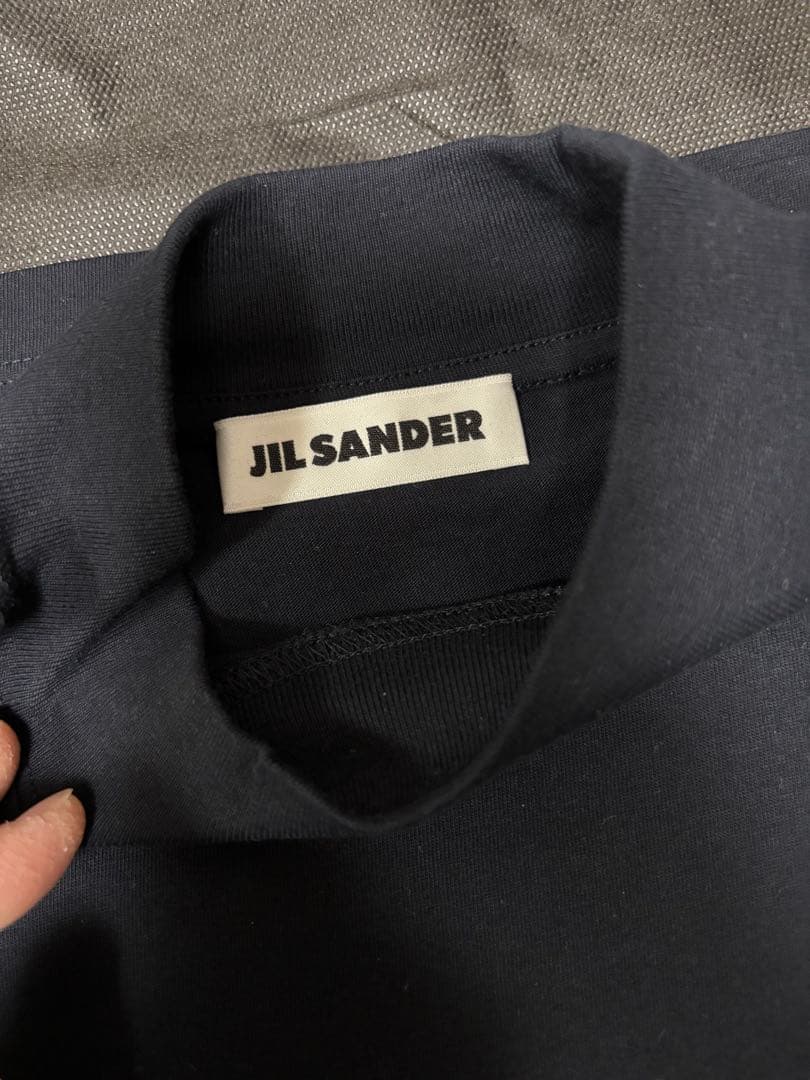 JIL SANDER コットン モックネックTシャツ M インディゴ