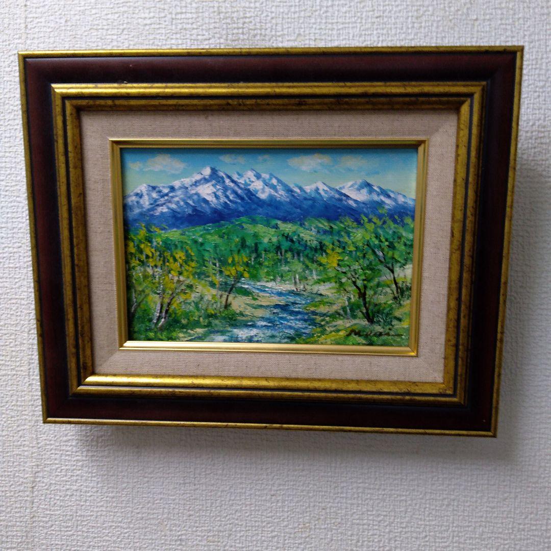 肉質油絵　横　乗鞍高原　額装仕上げ品