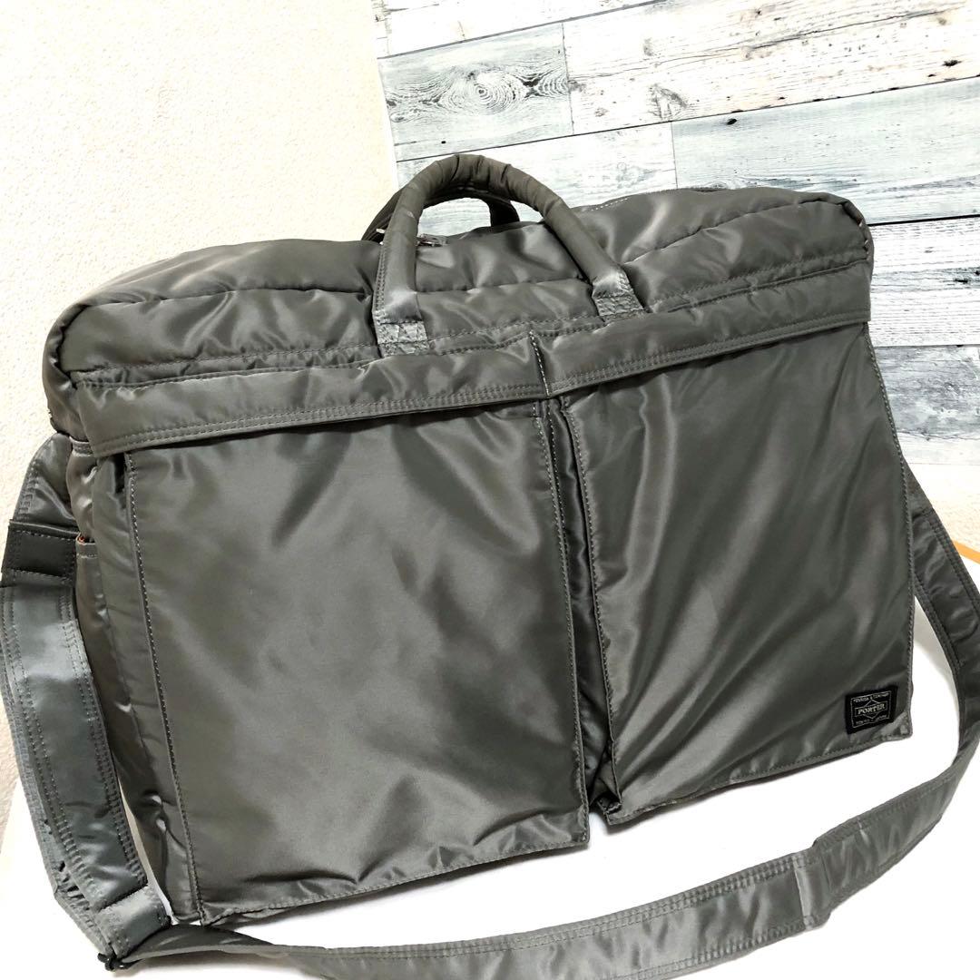 新型✨超美品 ポーター タンカー ボストンバッグ グレー 大容量 2way