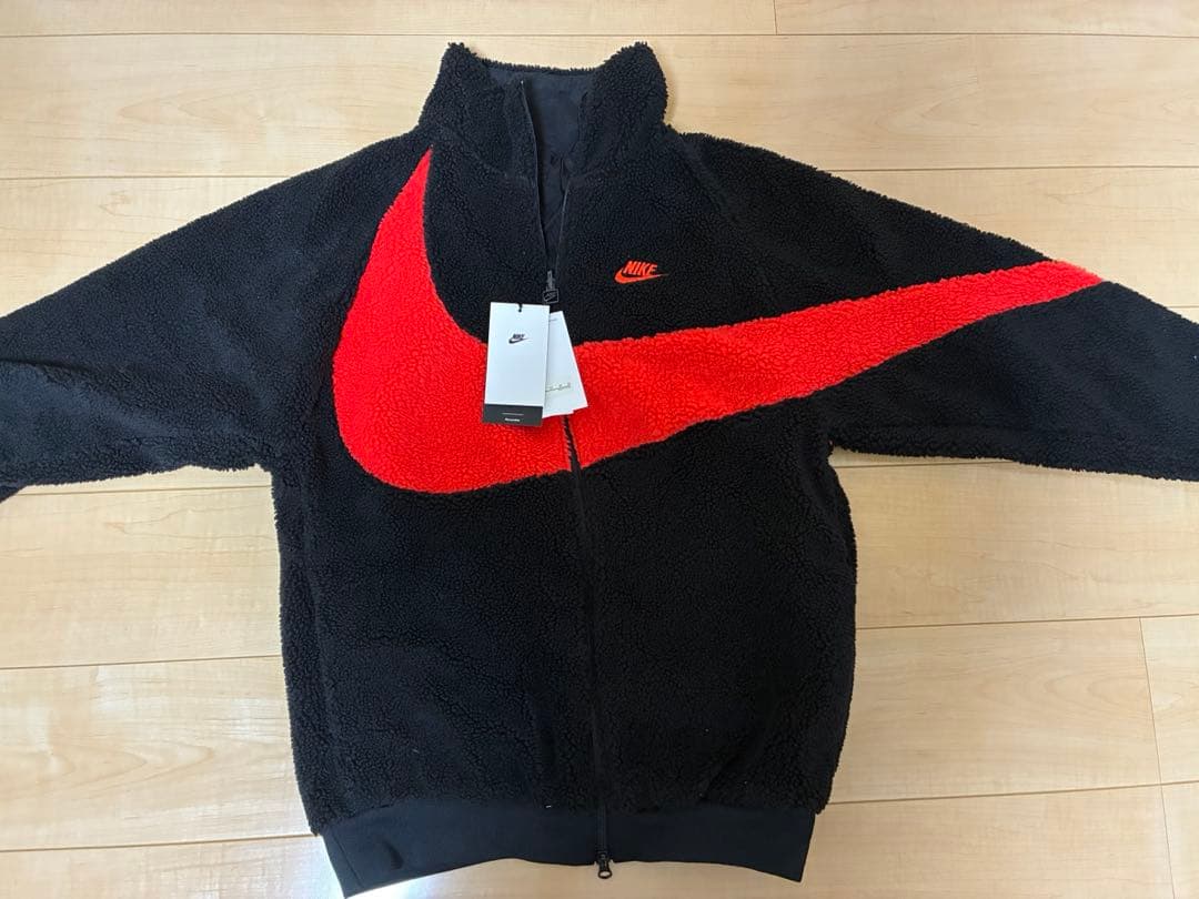 【美品】NIKEナイキ　フルジップ スウッシュ リバーシブル ボア ジャケット
