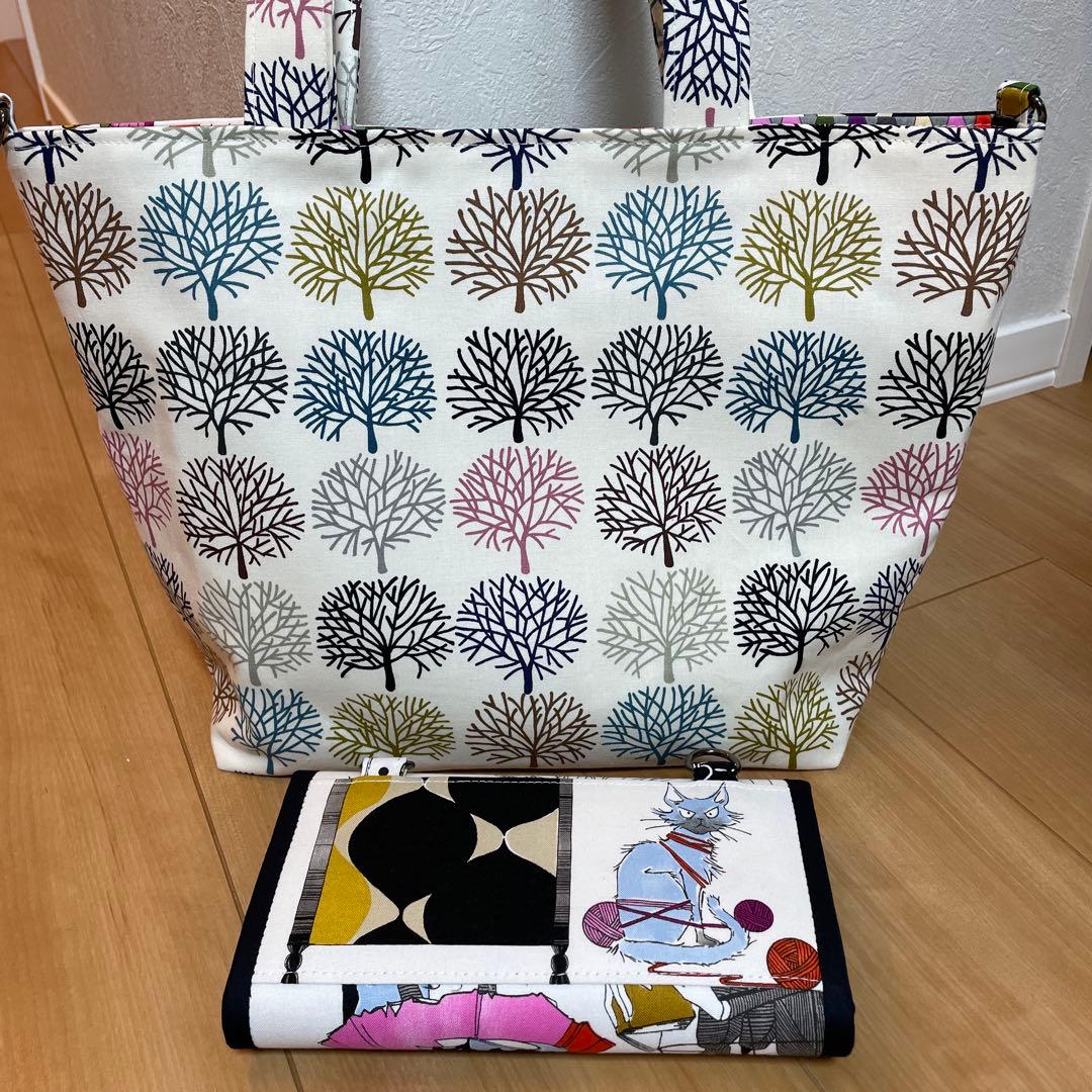 はなはなはち　長財布　やりくり財布　ハンドメイド　トートバッグ