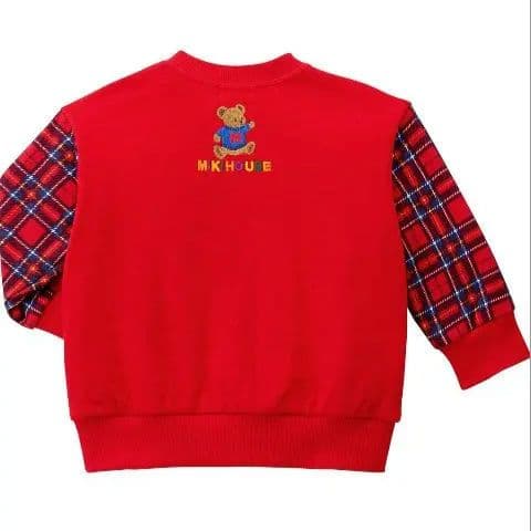 ミキハウス 赤いトレーナー クマ刺繍　100