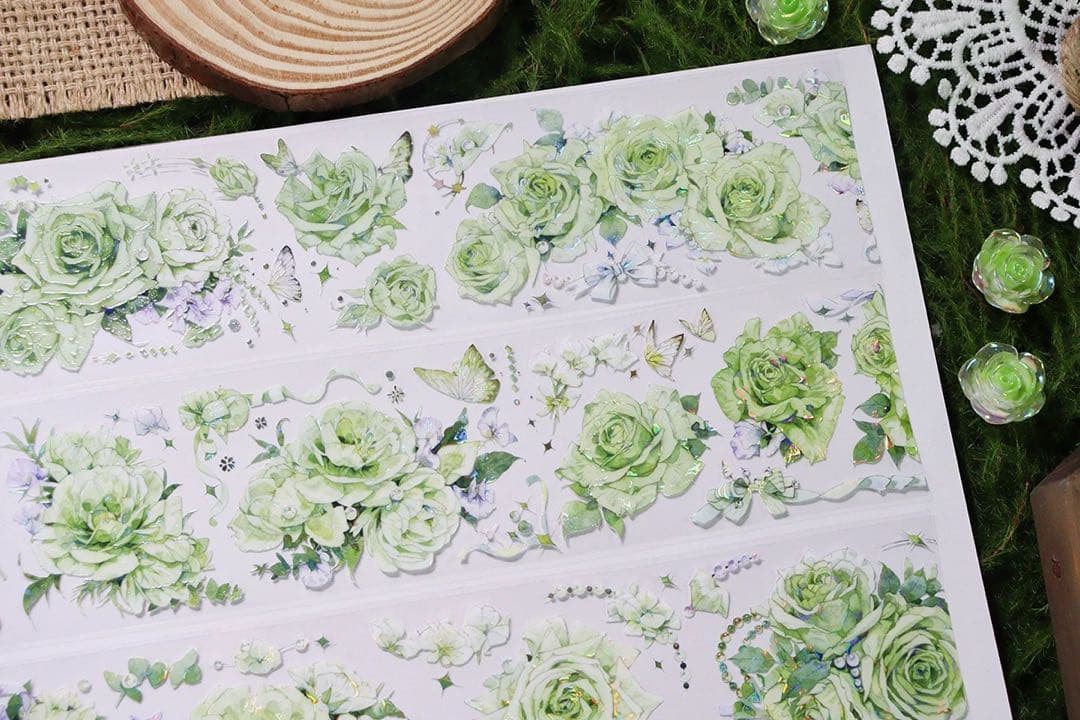 新七天《翡翠慕斯》海外マスキングテープ　マステ 【2574】