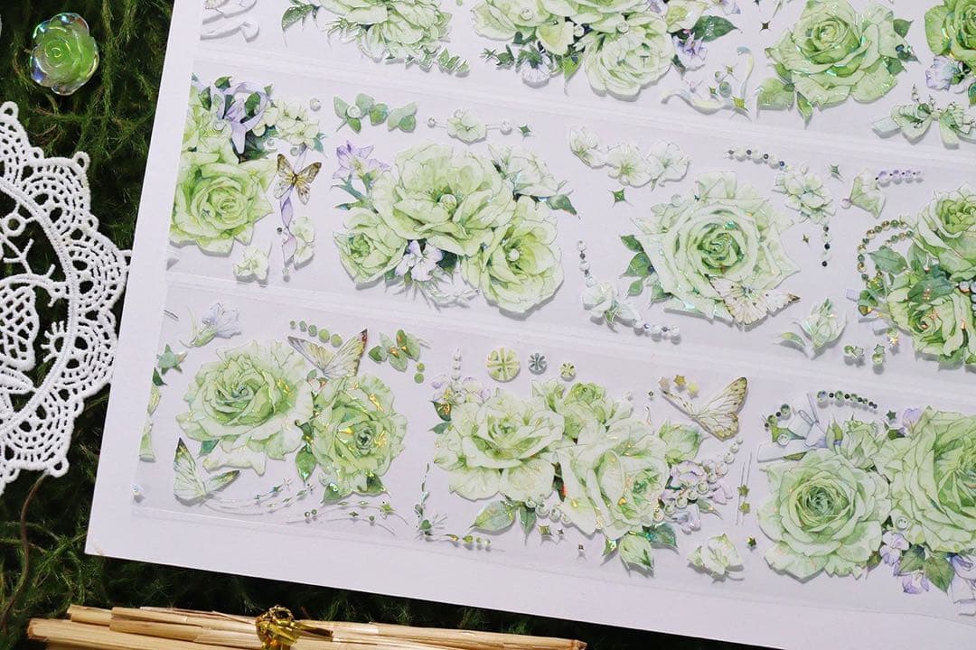 新七天《翡翠慕斯》海外マスキングテープ　マステ 【2574】