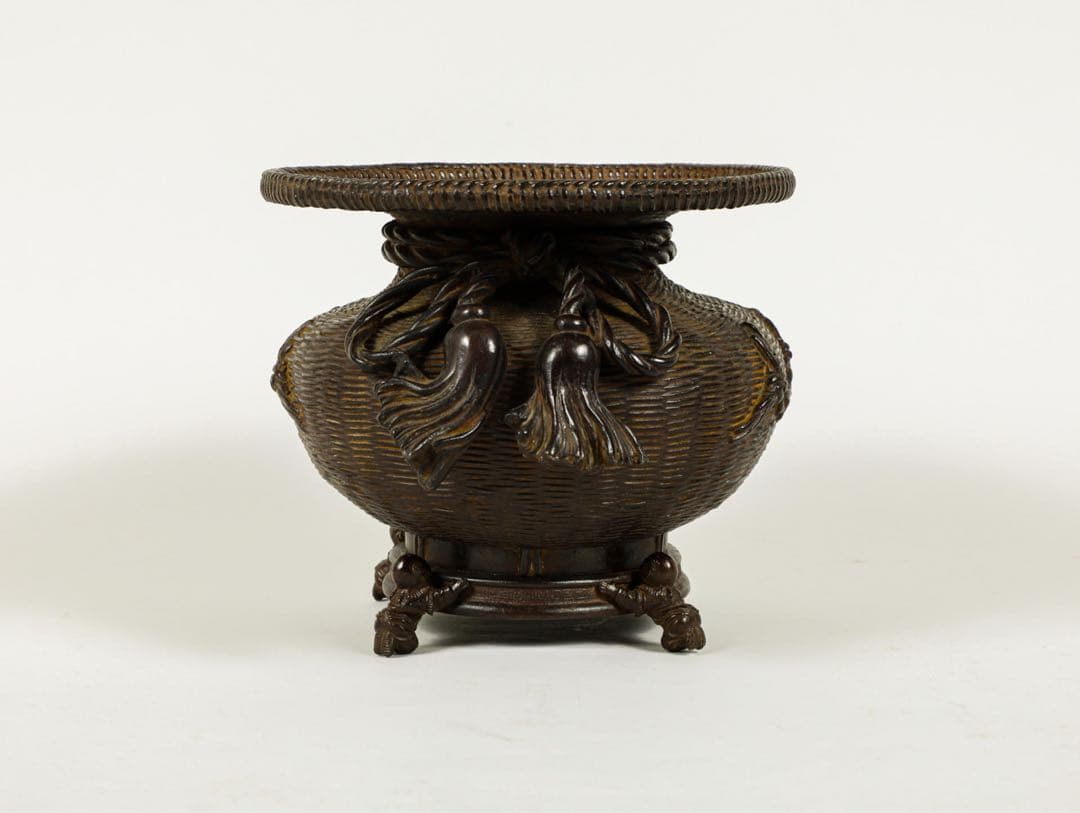 時代物 骨董品 古銅唐子花器 置物　在銘