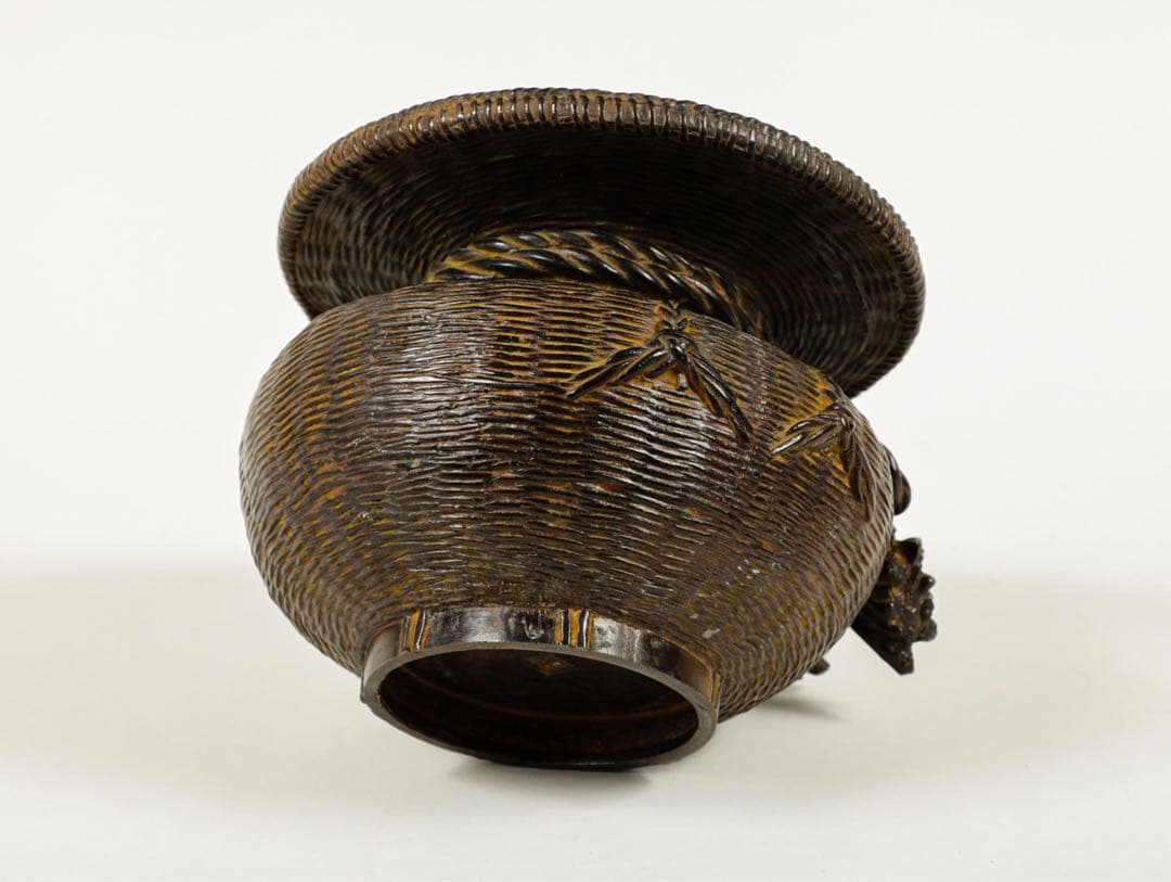 時代物 骨董品 古銅唐子花器 置物　在銘