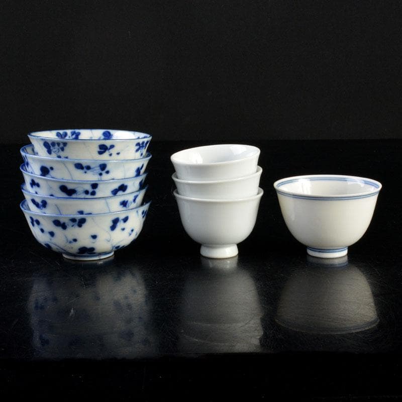 伊万里焼　古伊万里　染付　花文　煎茶碗　9点まとめて　C　6835