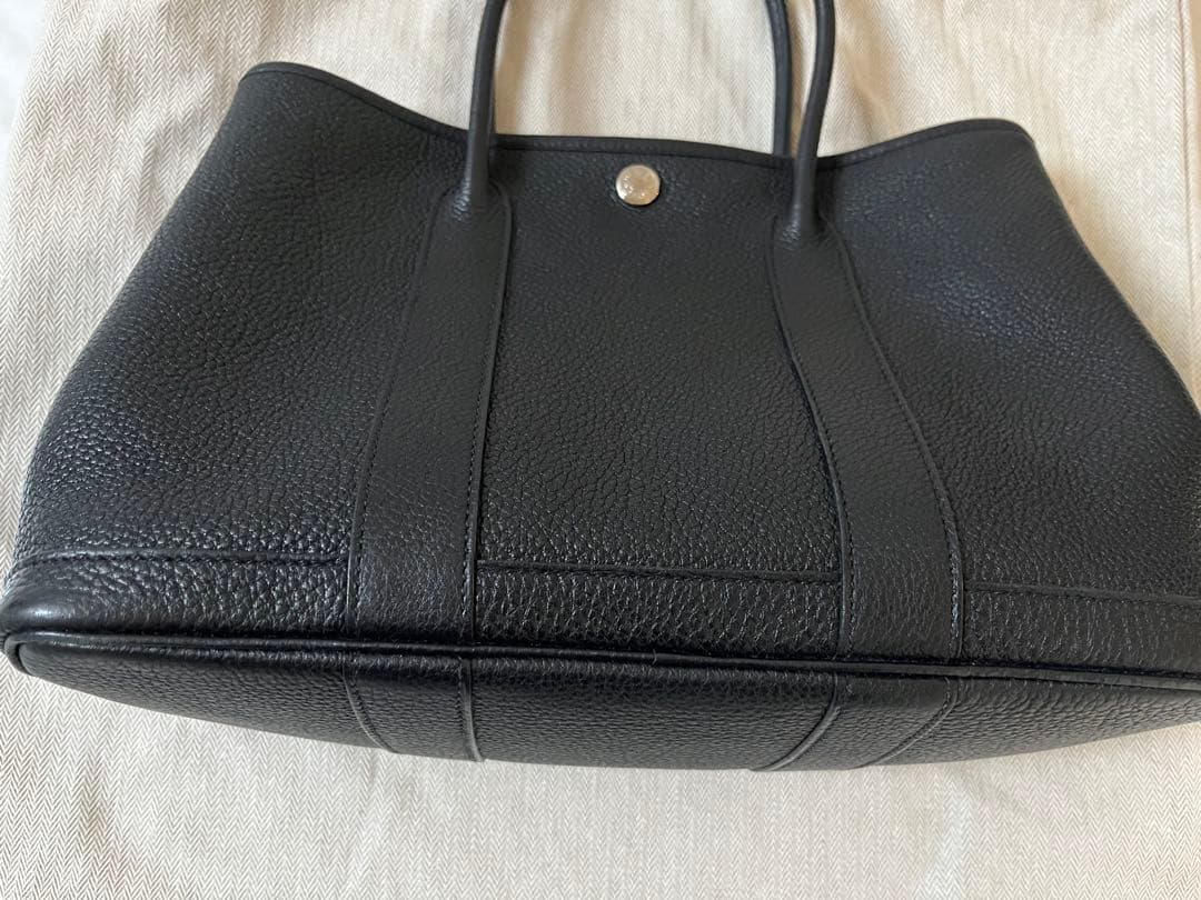 エルメス　ガーデンパーティー　ネゴンダ　レザー　黒　美品