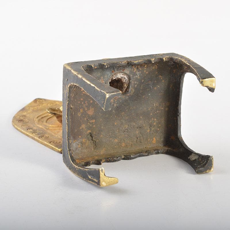 仏教美術　高麗～李朝時代　古銅鍍金　弥勒菩薩半跏像　時代箱　M　R7420