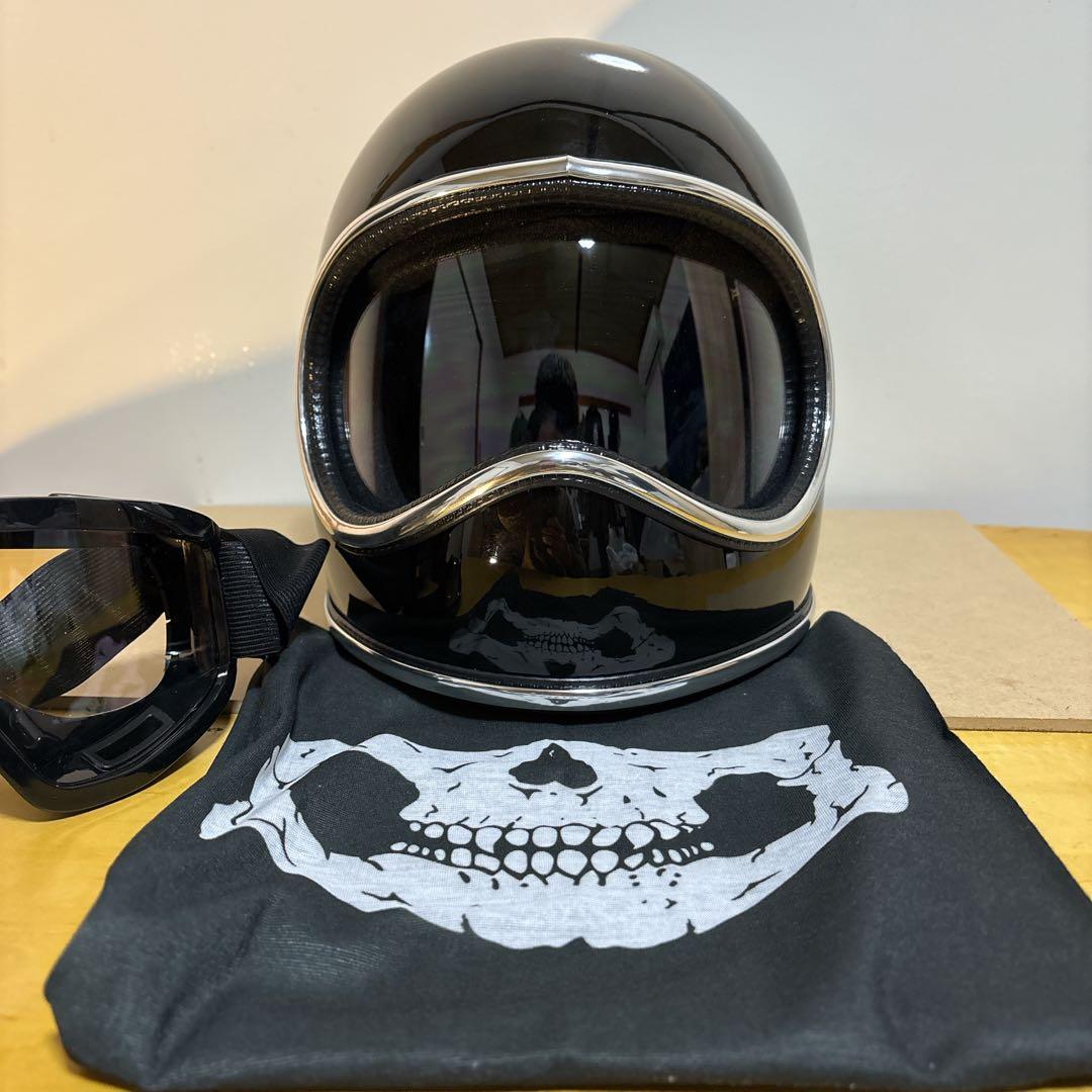 新品！スペースヘルメットXLサイズ　ブラック　ゴーグル、ケース付きnobudz風