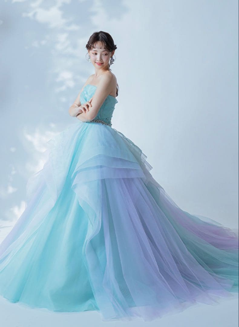 カラードレス、アリエルドレス、パニエ付き