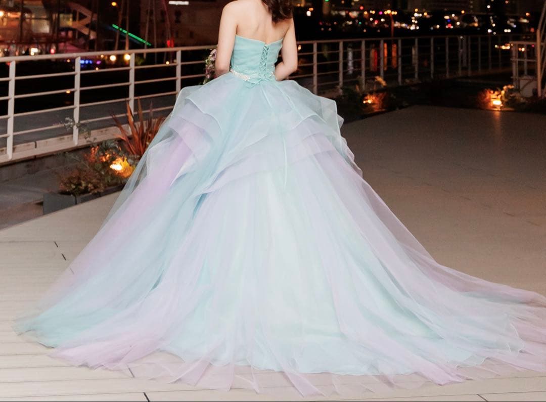 カラードレス、アリエルドレス、パニエ付き