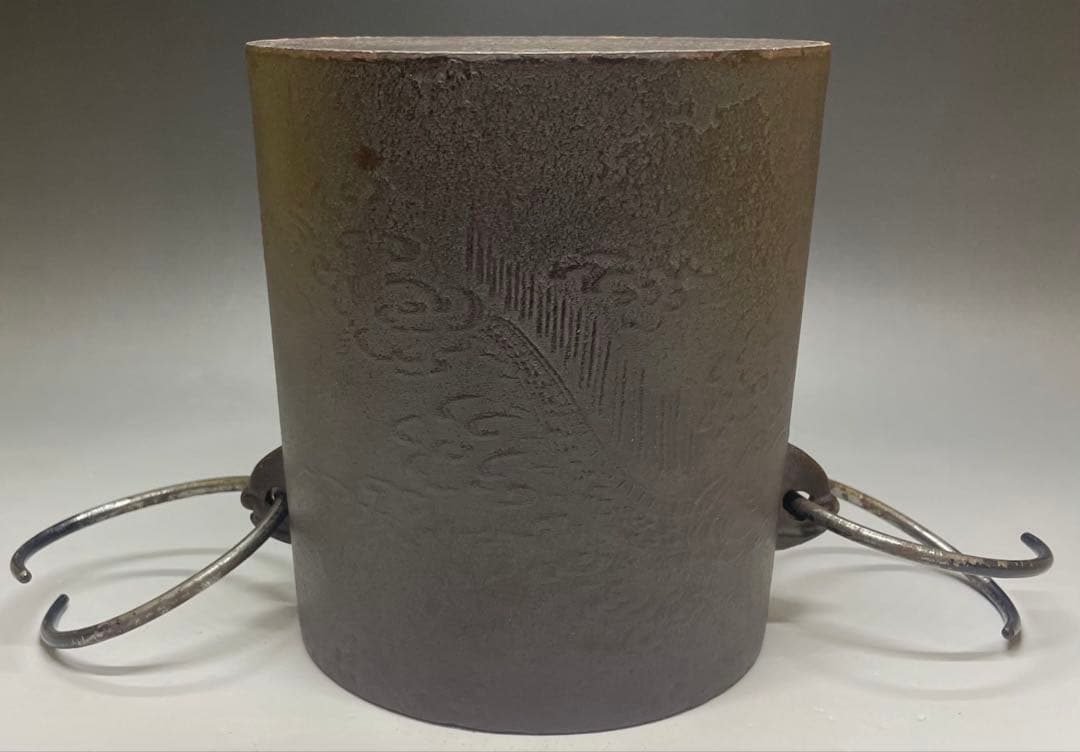 人間国宝　高橋敬典　雲龍釜　釜釻　共箱　L113