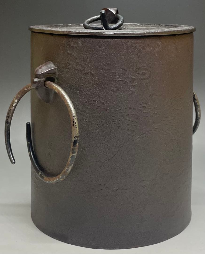 人間国宝　高橋敬典　雲龍釜　釜釻　共箱　L113