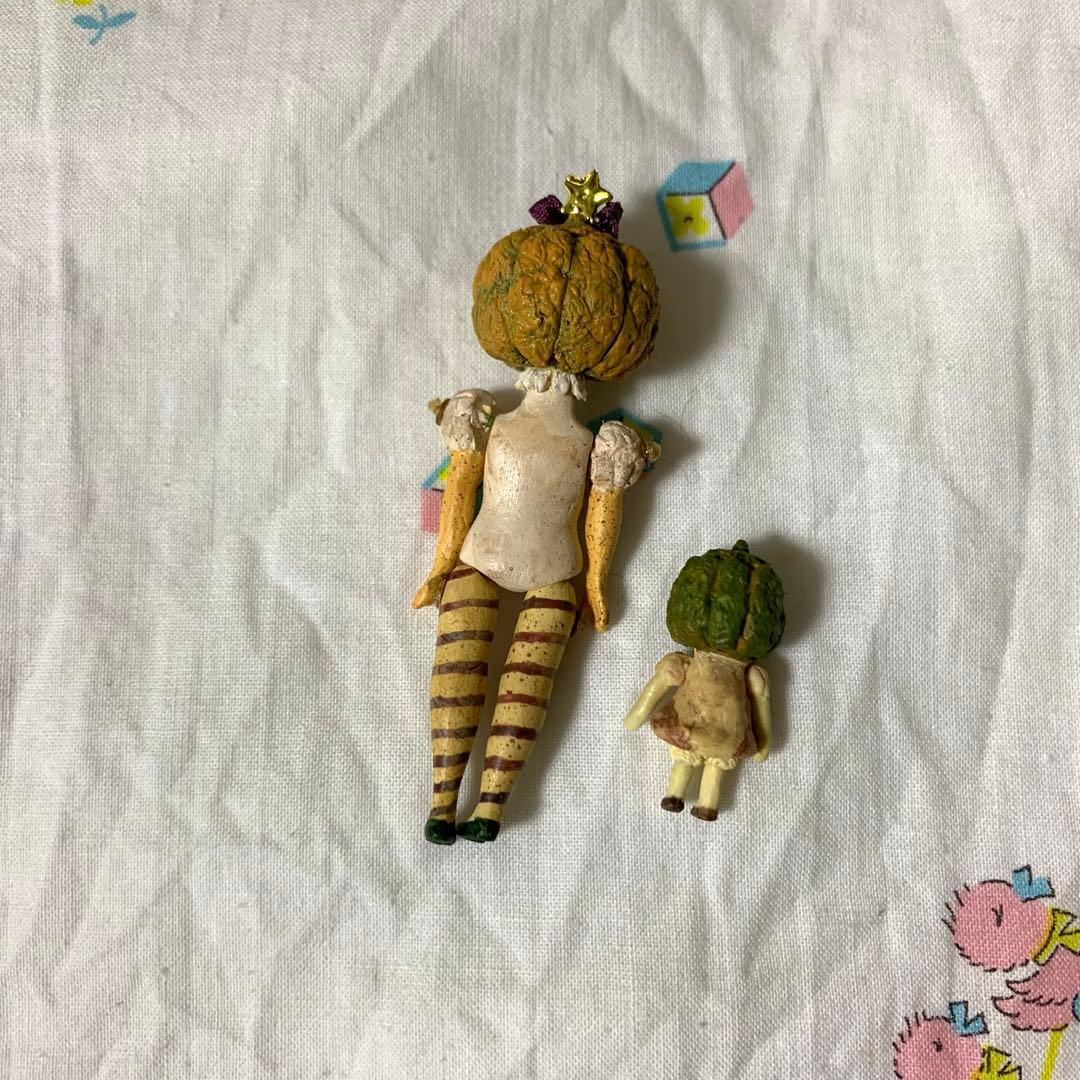 カボチャ頭の人形セット　ミニチュア　作家