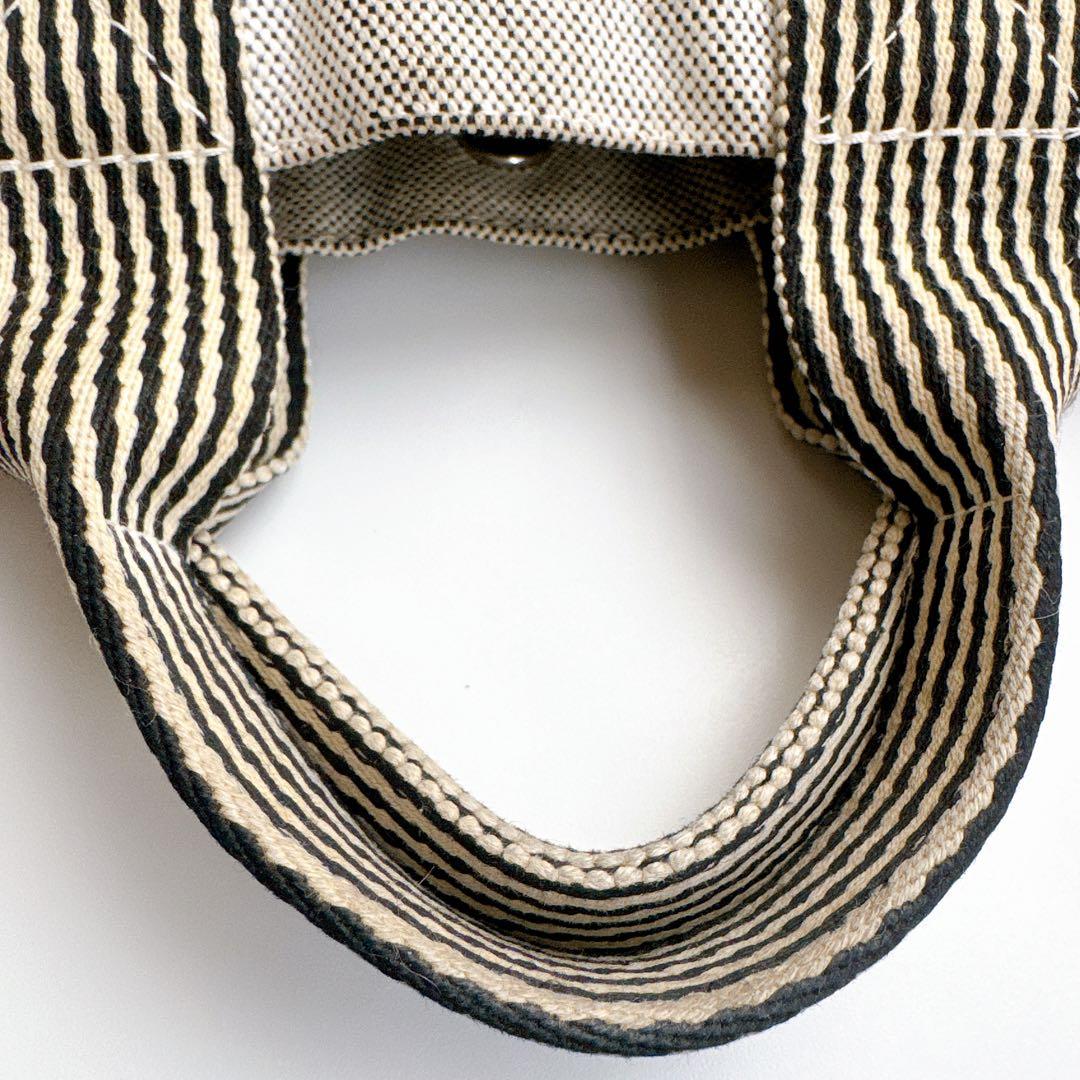 エルメス フールトゥPM ハンド トート バッグ グレー ブラック ストライプ