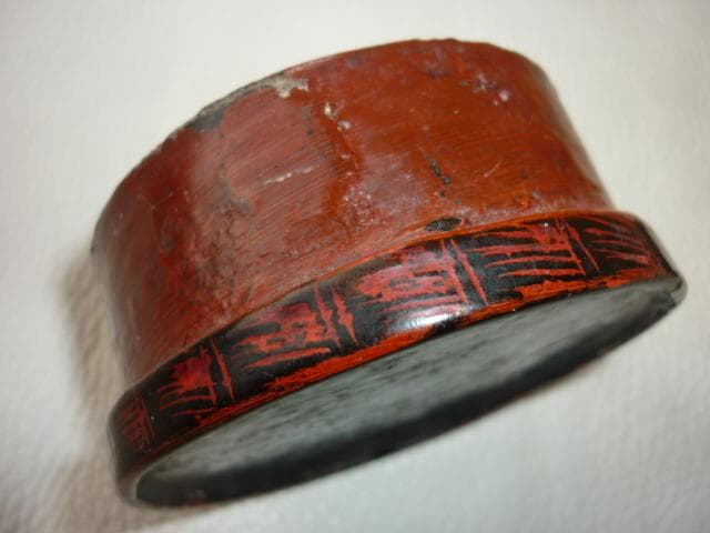 美品1800年前期 チャクリー王朝◆タイ タイルー族 漆器線彫り草花紋様 茶箱