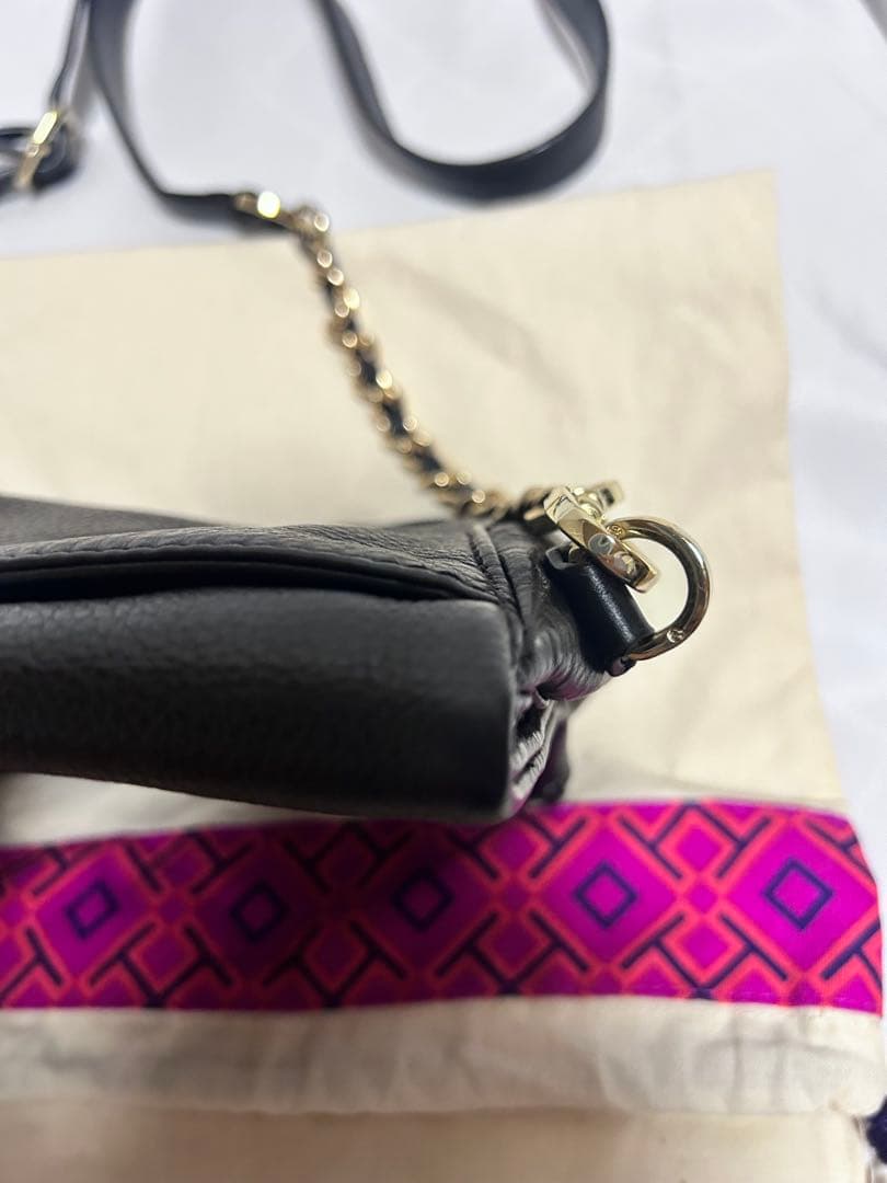 【美品】Tory Burch 黒 レザー ショルダーバッグ 2way