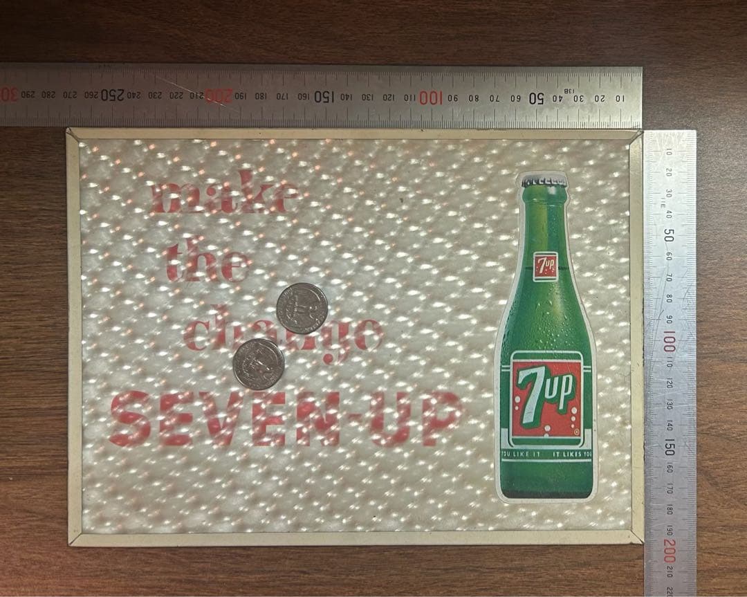 昭和レトロ　セブンアップ　7UP カウンター　レジ　マット コカコーラ　希少