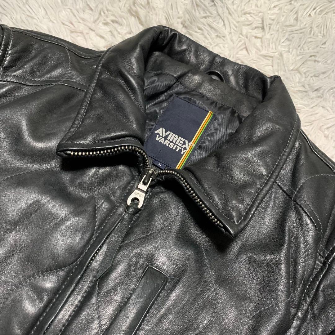 極美品 AVIREX アビレックス レザージャケット キルティング レザー