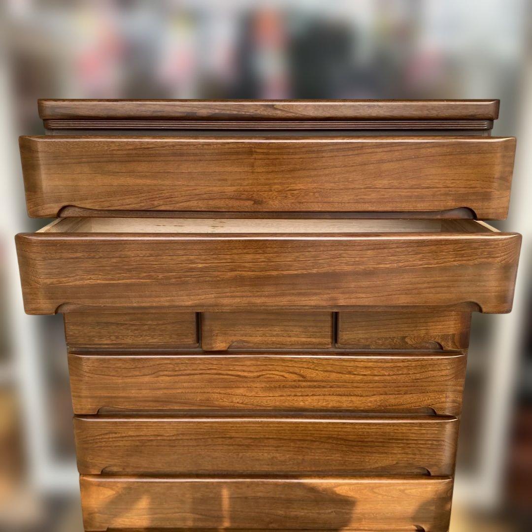 木製ブラウンチェスト 8引き出し　7段　S K