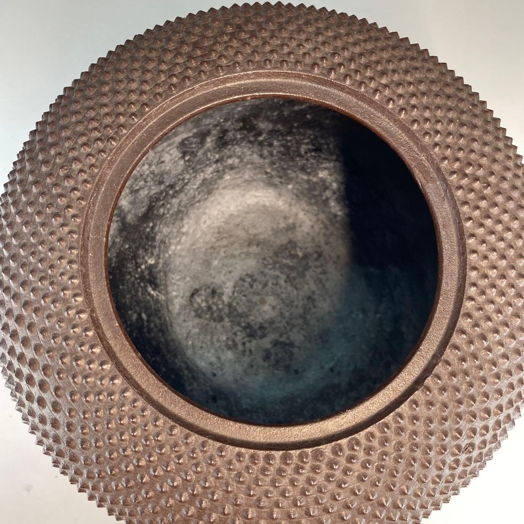 【茶道具】菊池正直造　名物利休好　惣霰百会釜（共箱）送料込