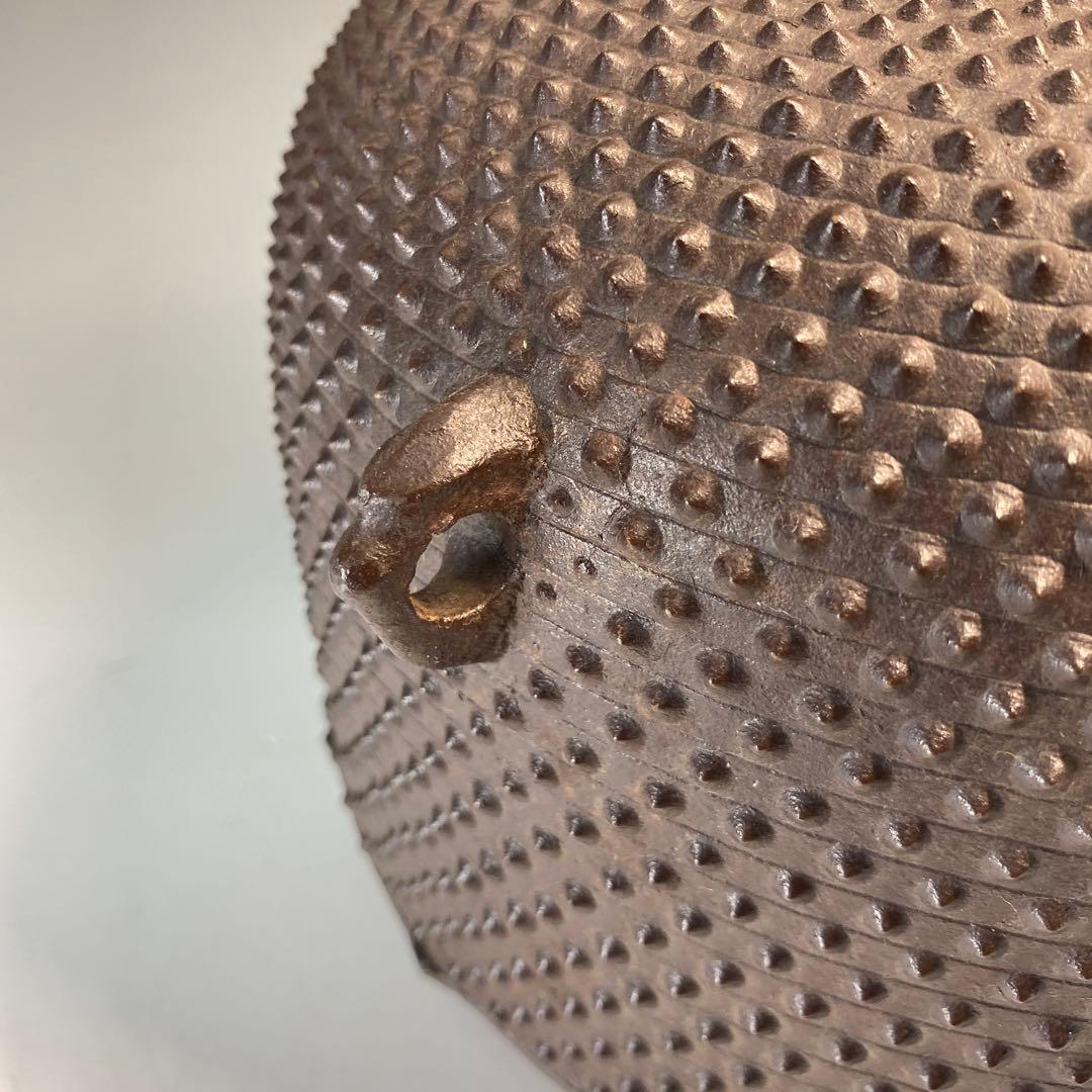 【茶道具】菊池正直造　名物利休好　惣霰百会釜（共箱）送料込