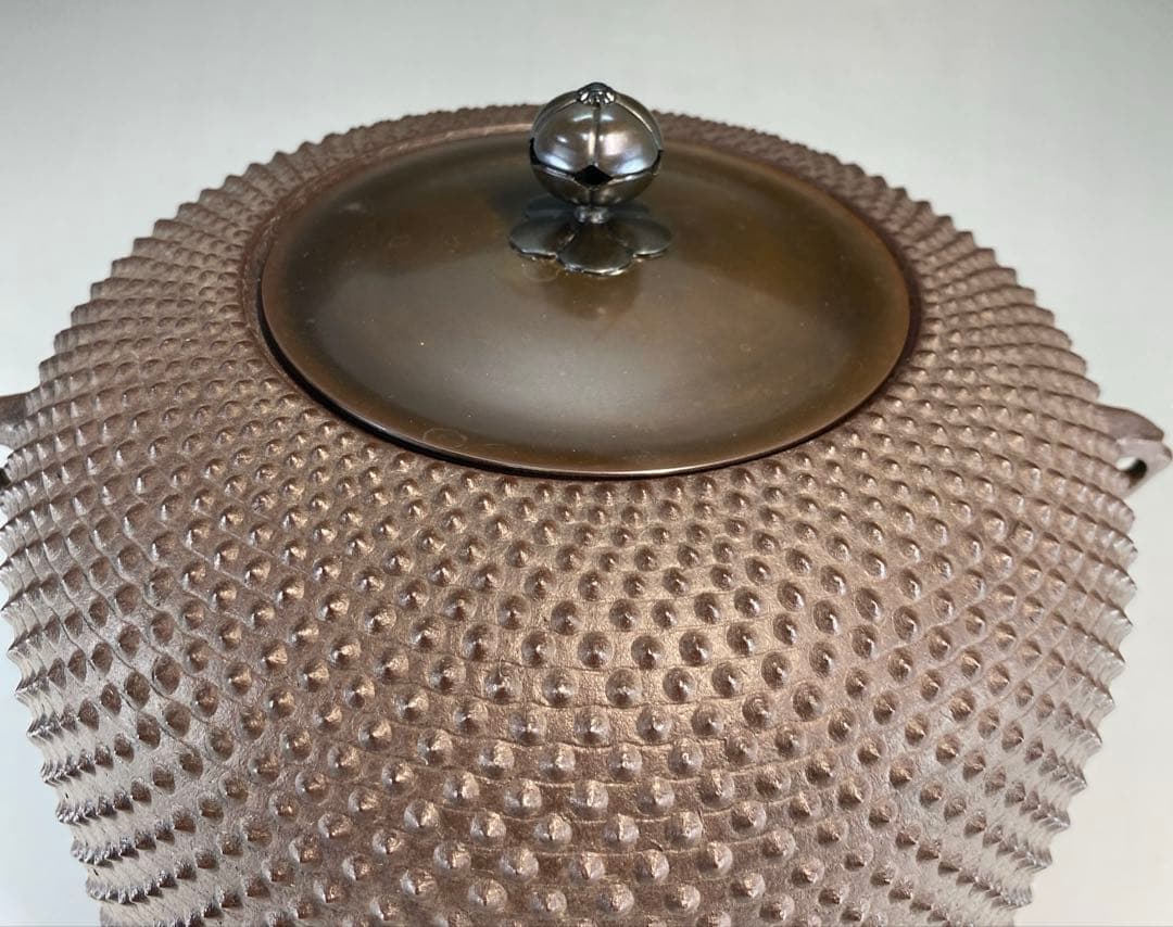 【茶道具】菊池正直造　名物利休好　惣霰百会釜（共箱）送料込